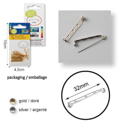 Brochespelden 31mm x8 goud