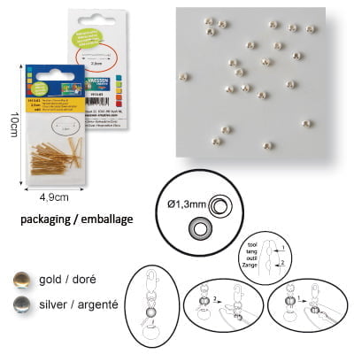 Knijpkralen 1.3mm 1g zilver