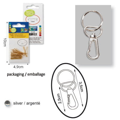 Sleutelhanger 3.5cm zilver