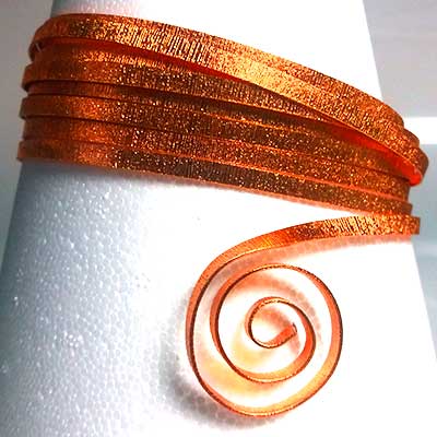 aluminiumband plat embossed 3x1mm 2m saffron orange