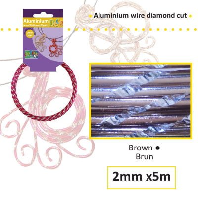 Aluminium draad diamond 2mm 5m brown