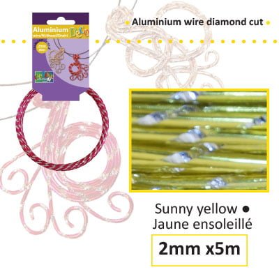 Aluminium draad diamond 2mm 5m sunny yellow