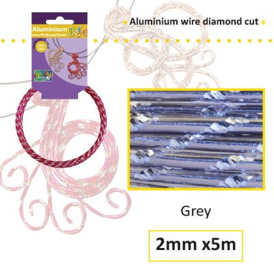 Aluminium draad diamond 2mm 5m anthracite