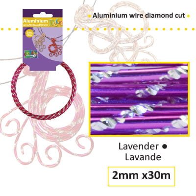 Aluminiumdraad diamond 2mm 500g (60m) lavendel