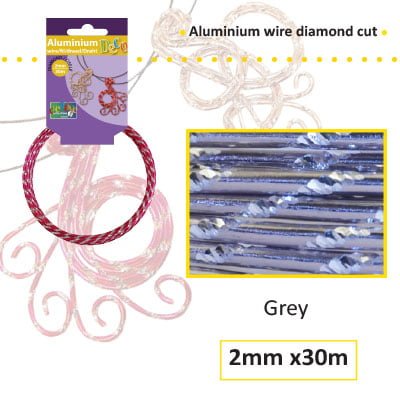 Aluminiumdraad diamond 2mm 500g (60m) anthraciet