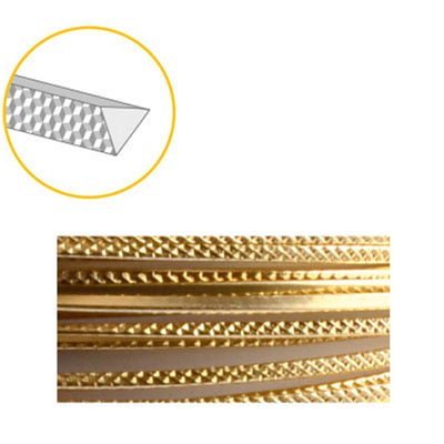 Aluminiumdraad triangle embossed 2.8mmx4m light gold