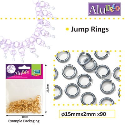 Alu Deco jump rings 15mm x90 anthracite