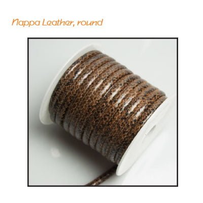 Nappa leather round 6mm x1m snake brown