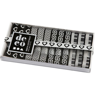 Deco lint 12x1m black/white