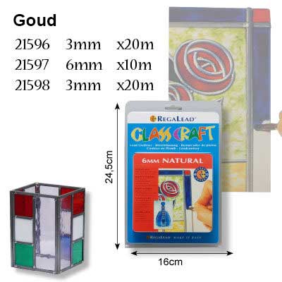 Loodband 9 mm. 10 mtr. Goud