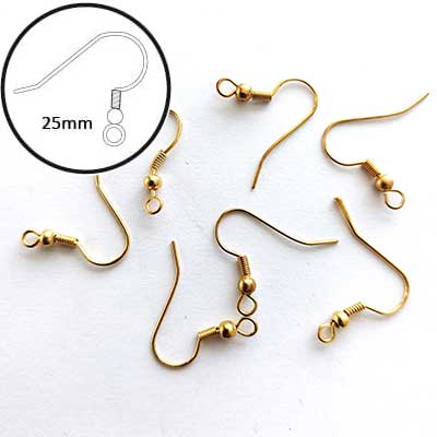 Oorhanger 25mm x8 goud