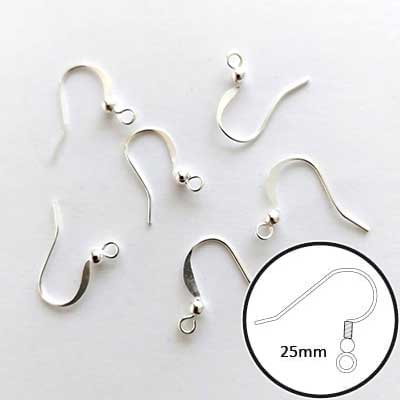 Oorhanger 25mm x6 zilver