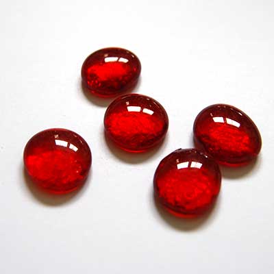 peddle stones rood transparant. Platte glasstenen 5x